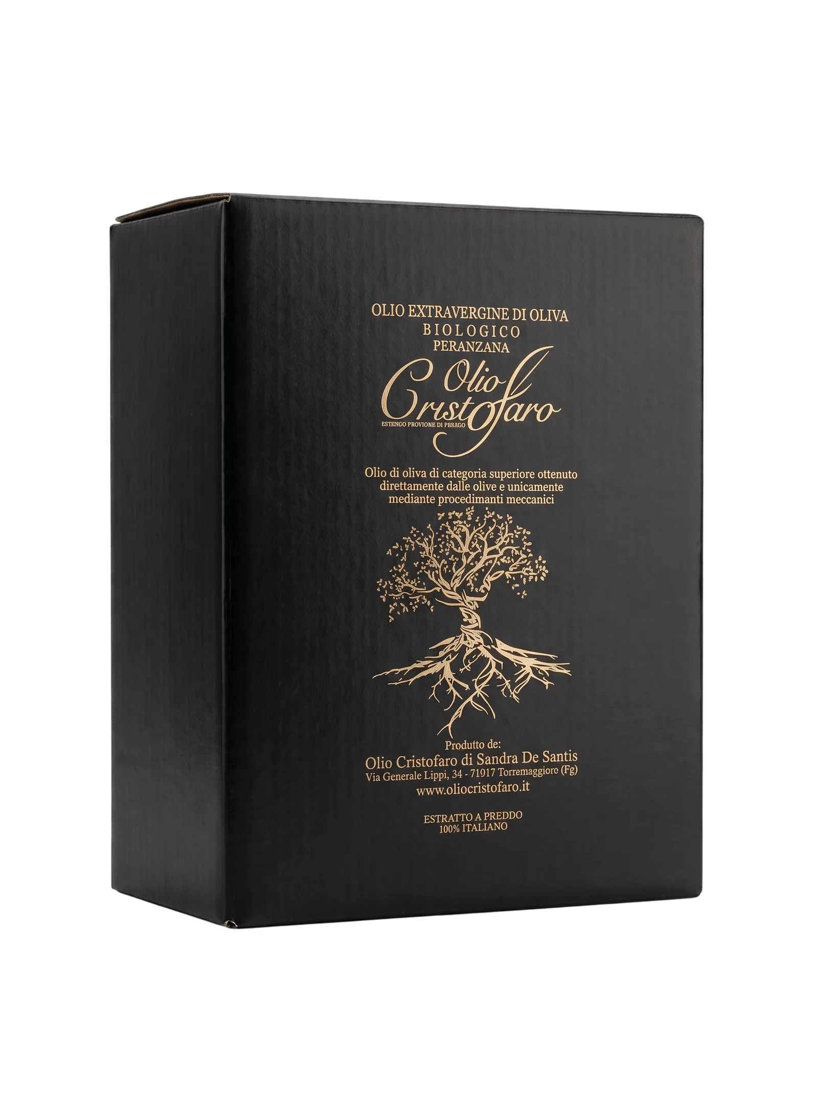 Olio Cristofaro, bag-in-box de 5 litres d'huile d'olive vierge extra biologique